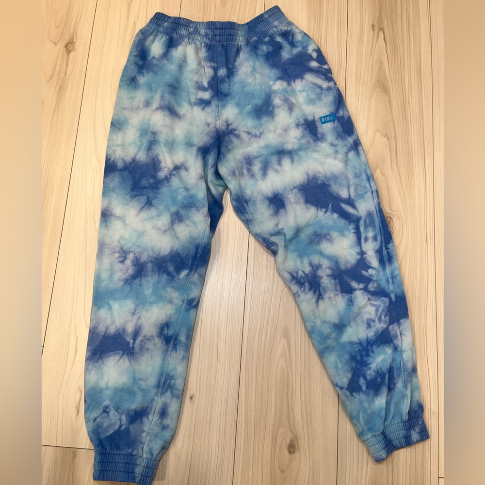 PINK Victoria's Secret Blue Tie Dye Joggers